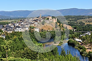 Elevated view of the medieval town of Puebla de Sanabria and the photo