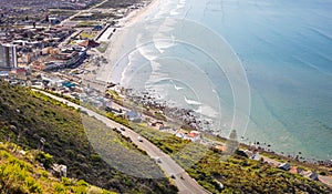Elevated view of Muizenberg beach Cape Town