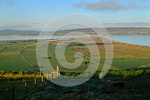 Elevated view over mouth of Foyle Estuary