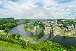 Elevated view from panoramic viewpoint of beautiful rural landscape