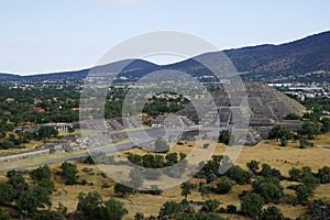 Elevated view of the pyramid of the Moon, Teotihuacan, Mexico