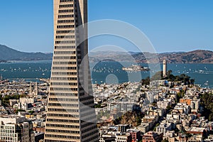 Elevated views of downtown San Francisco, California