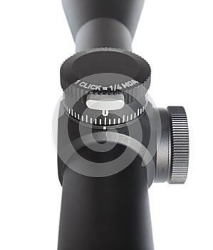 Elevation adjustment on a rifle scope