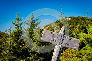 Elevation marker on South Bubble, in Acadia National Park, Maine