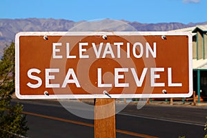 Elevation Sea Level Sign photo