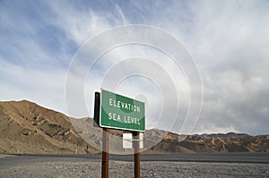 Elevation Sea Level Sign photo