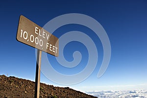 Elevation sign in Maui, Hawaii.