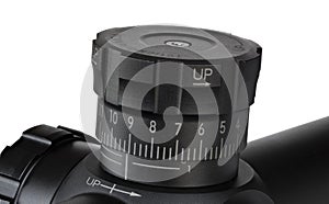 Elevation turret on a riflescope