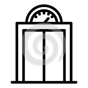 Elevator with analogue pitch icon, outline style