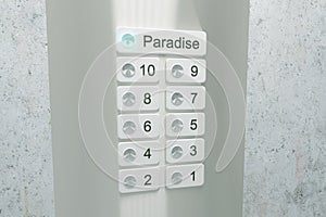 Elevator button to paradise