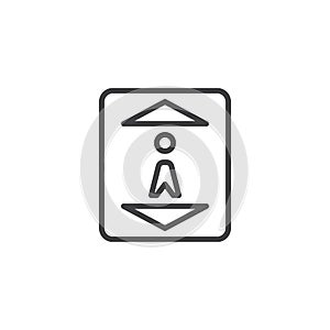 Elevator Button up and down line icon