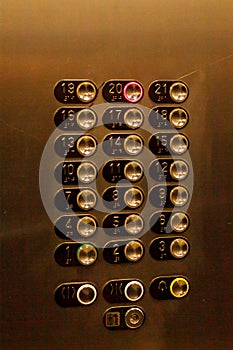 Elevator buttons with the number 20 enabled photo