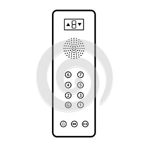 Elevator buttons panel outline