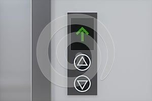 The elevator in the corridor, 3d rendering