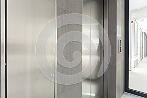 Elevator door in a business centre