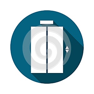 Elevator doors icon, open and close. Flat style vector illustration