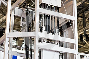 Elevator Installation, Lift Technician Installing a Modern Elevator
