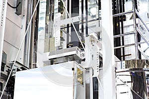 Elevator Installation, Lift Technician Installing a Modern Elevator