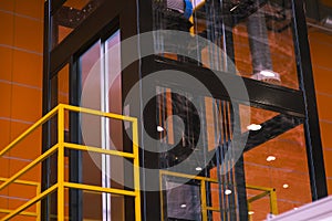 Elevator Installation, Lift Technician Installing a Modern Elevator