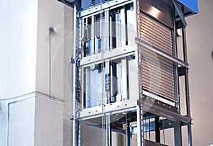 Elevator Installation, Lift Technician Installing a Modern Elevator