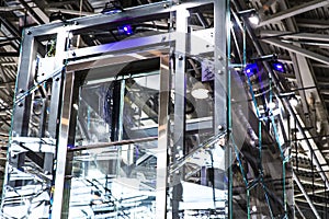 Elevator Installation, Lift Technician Installing a Modern Elevator