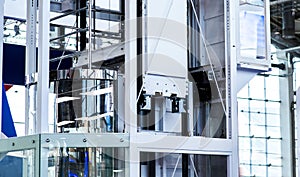 Elevator Installation, Lift Technician Installing a Modern Elevator