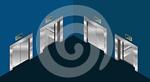 Elevator isometric design set