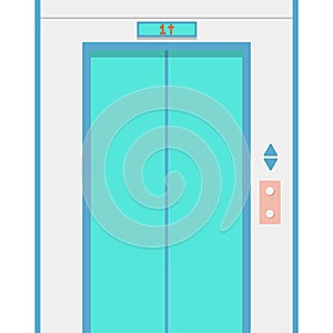 Elevator lift closed door vector interior icon