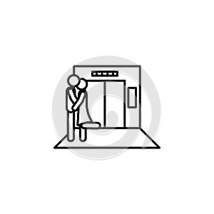 in elevator, man, girl, kiss, love icon. Element of situation in elevator icon. Premium quality graphic design icon. Signs and