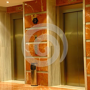 Elevator in modern hotel
