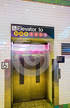 Elevator in New York City subway