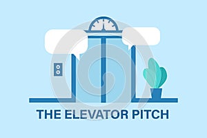 Elevator pitch design. Clipart image.