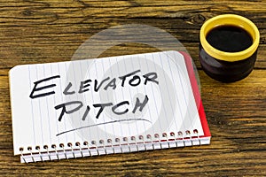 Elevator pitch investment sales presentation promotion deal coffee meeting