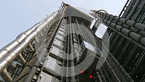 Elevator rises up outside the Lloyd Building.