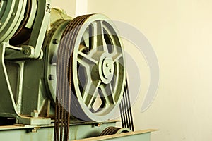 Elevator shaft maintenance. cable control