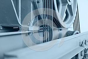 Elevator shaft maintenance. cable control