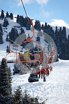 Elevator on ski resort