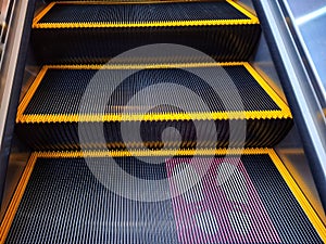 Elevator steps in a mall