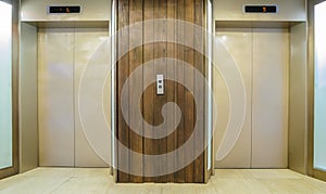 Elevators with closed door