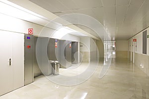 Elevators on Hospital entrance and corridor