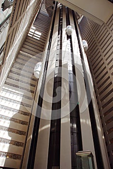 Elevators inside skyscraper