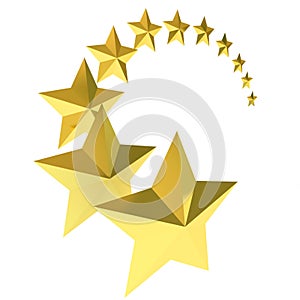 Eleven gold stars on white background