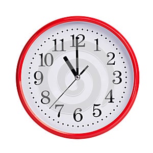 Eleven o'clock on a round dial