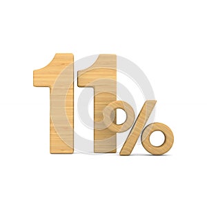 Eleven percent on white background. Isolated 3D illustration
