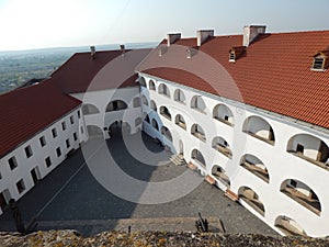 The eleventh century castle on the volcanic mountain, architecture and elements