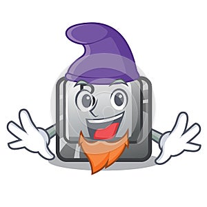 Elf button B installed on cartoon computer