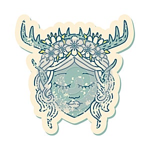 elf druid character face illustration