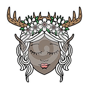 elf druid character face illustration