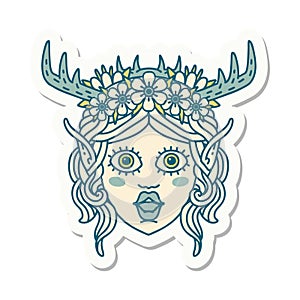 elf druid character face sticker