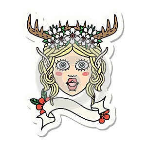 elf druid character face sticker